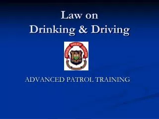 Law on Drinking &amp; Driving