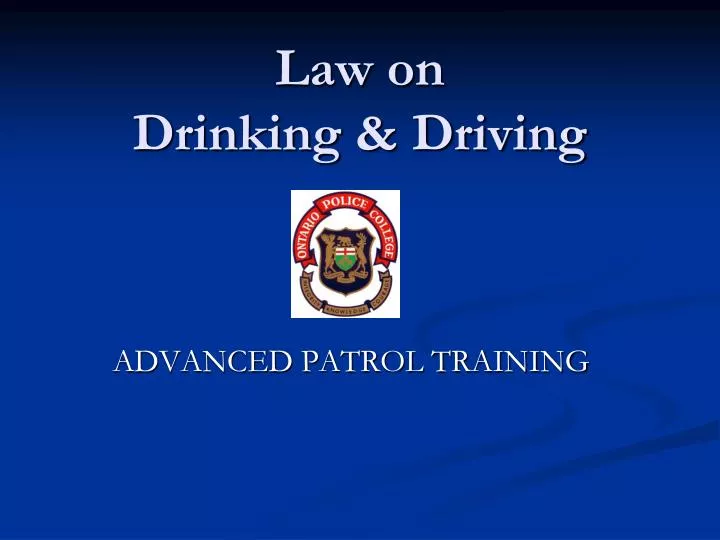 law on drinking driving