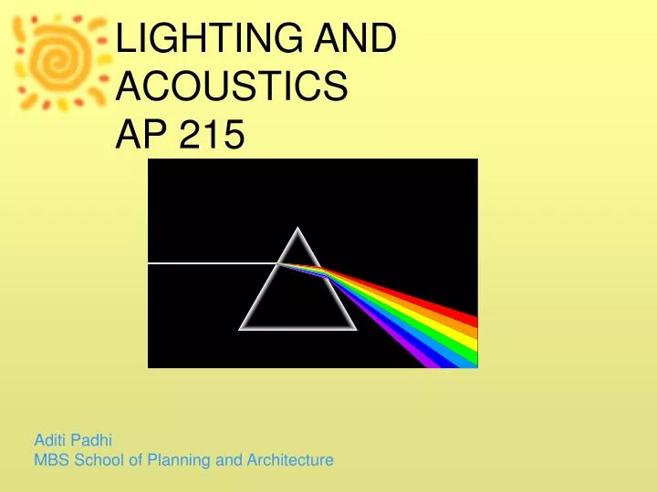 lighting and acoustics ap 215