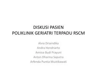diskusi pasien poliklinik geriatri terpadu rscm