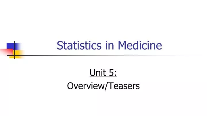 statistics in medicine