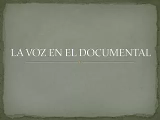 la voz en el documental