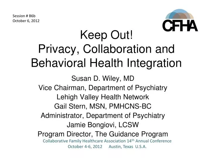 keep out privacy collaboration and behavioral health integration