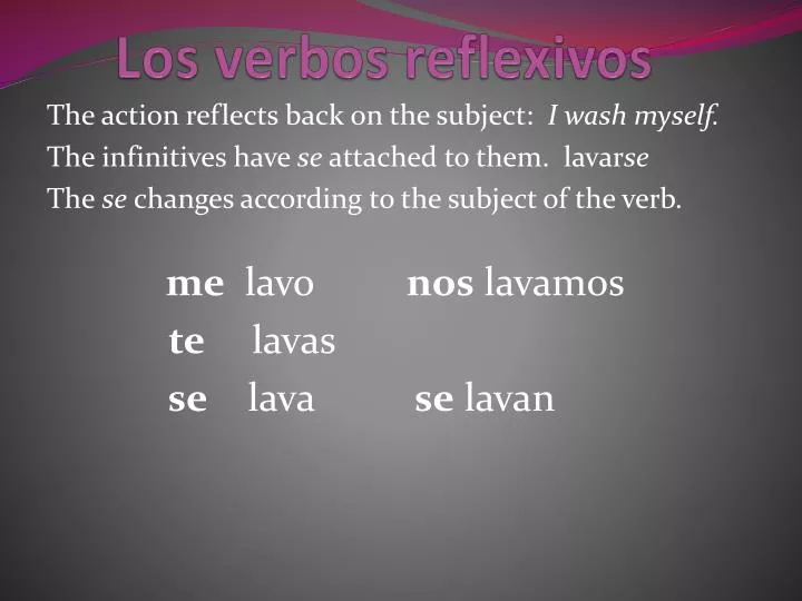 los verbos reflexivos