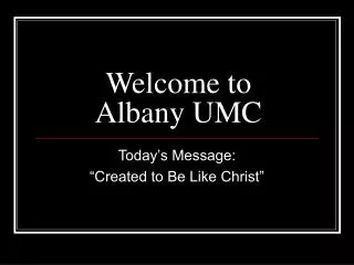 Welcome to Albany UMC