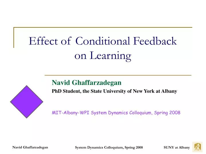 effect of conditional feedback on learning