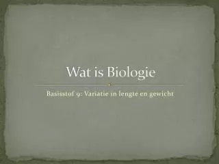 wat is biologie