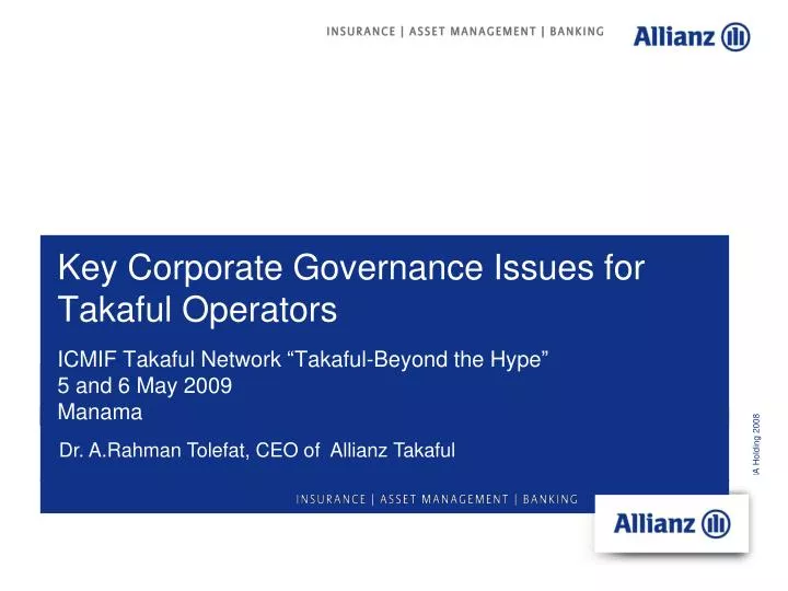 key corporate governance issues for takaful operators