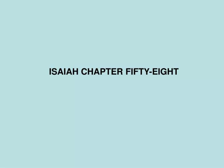 isaiah chapter fifty eight