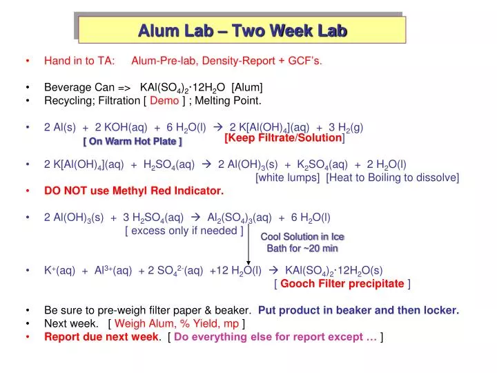 alum lab two week lab
