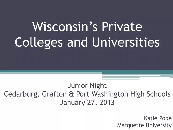 wisconsin s private colleges and universities