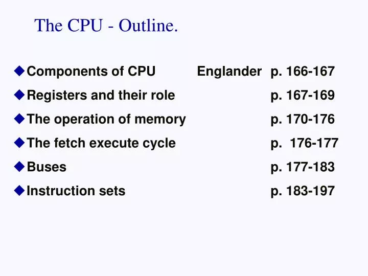 the cpu outline