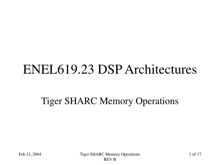 enel619 23 dsp architectures