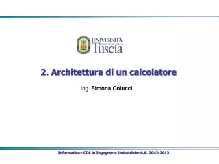 2 architettura di un calcolatore