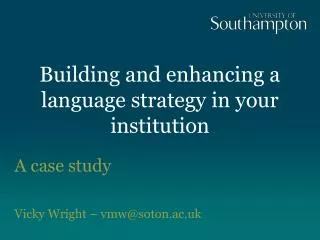 Building and enhancing a language strategy in your institution