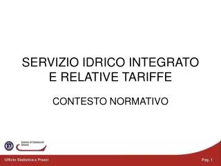 servizio idrico integrato e relative tariffe