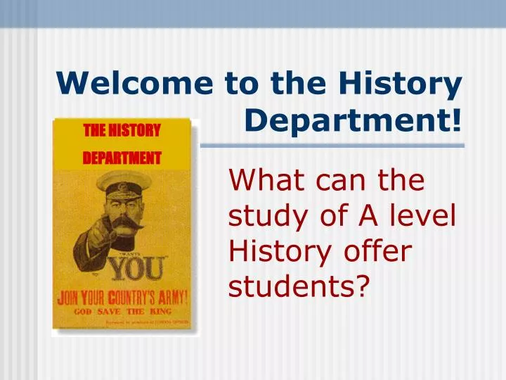 welcome to the history department