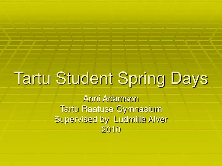 tartu student spring days