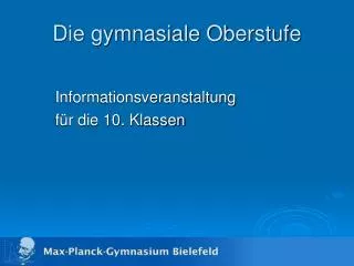 die gymnasiale oberstufe