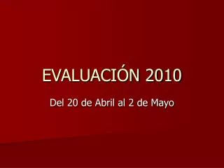 evaluaci n 2010