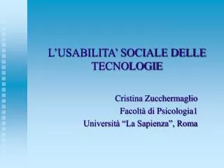 l usabilita sociale delle tecnologie