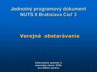 jednotn programov dokument nuts ii bratislava cie 3