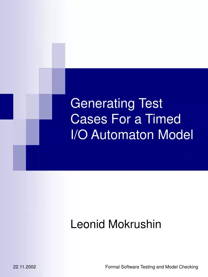 generating test cases for a timed i o automaton model