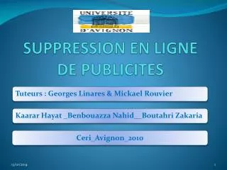 suppression en ligne de publicites