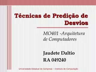 t cnicas de predi o de desvios