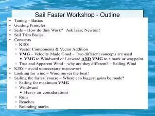 Sail Faster Workshop - Outline