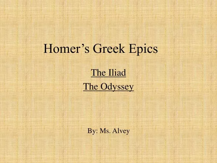 homer s greek epics