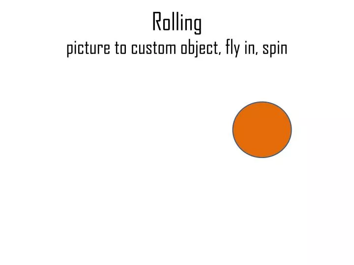 rolling picture to custom object fly in spin