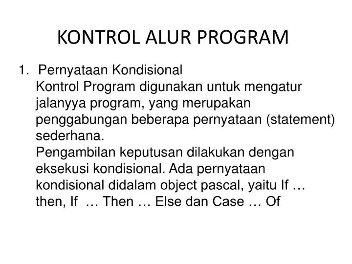 kontrol alur program