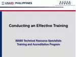 Conducting an Effective Training - slide 1