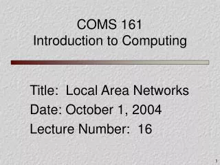 coms 161 introduction to computing