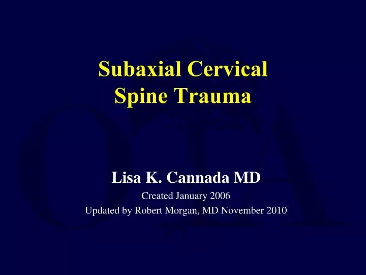 subaxial cervical spine trauma