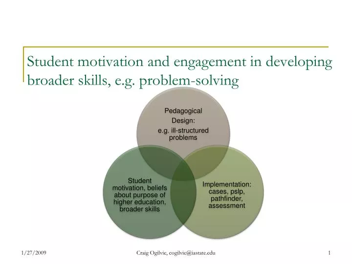student motivation and engagement in developing broader skills e g problem solving