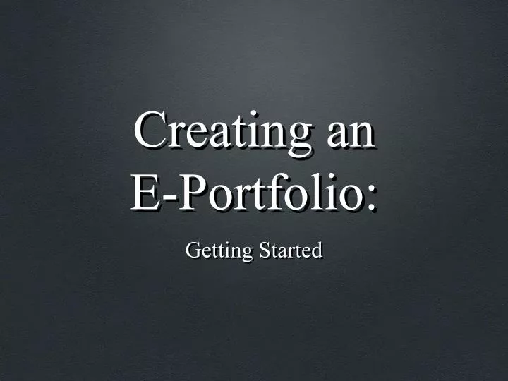 creating an e portfolio