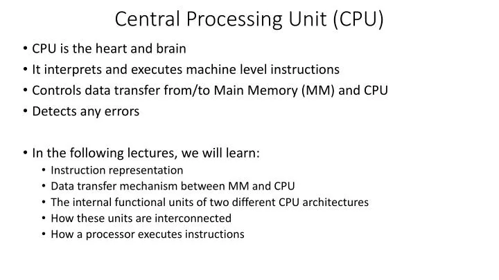 central processing unit cpu
