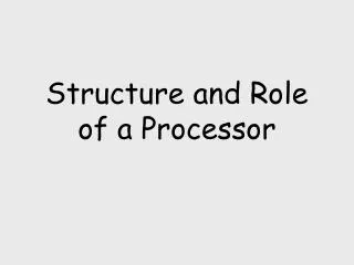 Structure and Role of a Processor
