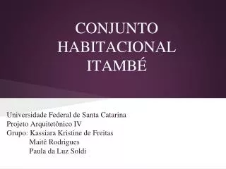 conjunto habitacional itamb