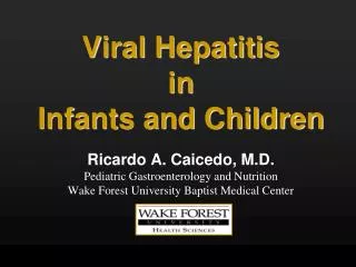 Viral Hepatitis in Infants and Children