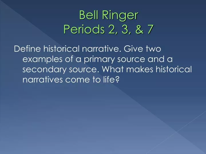 bell ringer periods 2 3 7