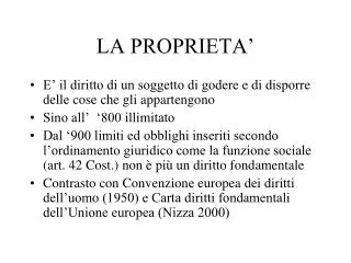 la proprieta