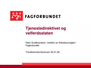 stein guldbrandsen medlem av arbeidsutvalgtet i fagforbundet trondheimskonferansen 30 01 09