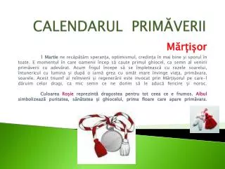 calendarul prim verii