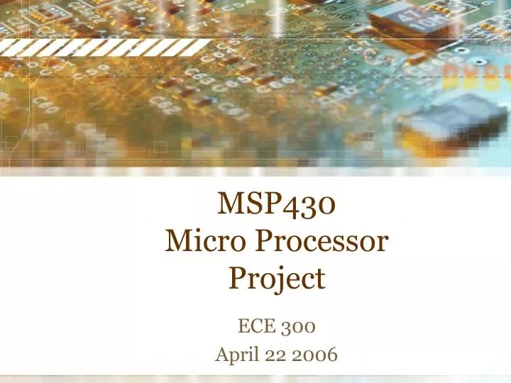 msp430 micro processor project