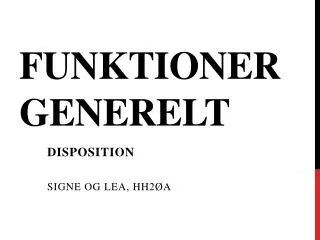 funktioner generelt