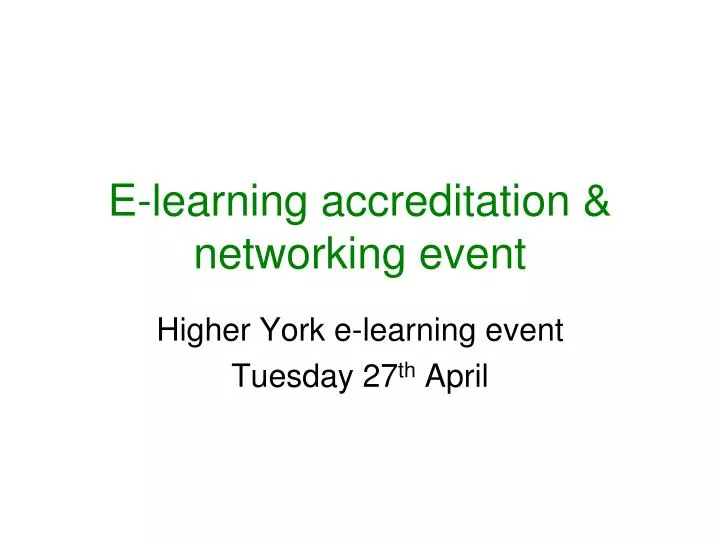 e learning accreditation networking event