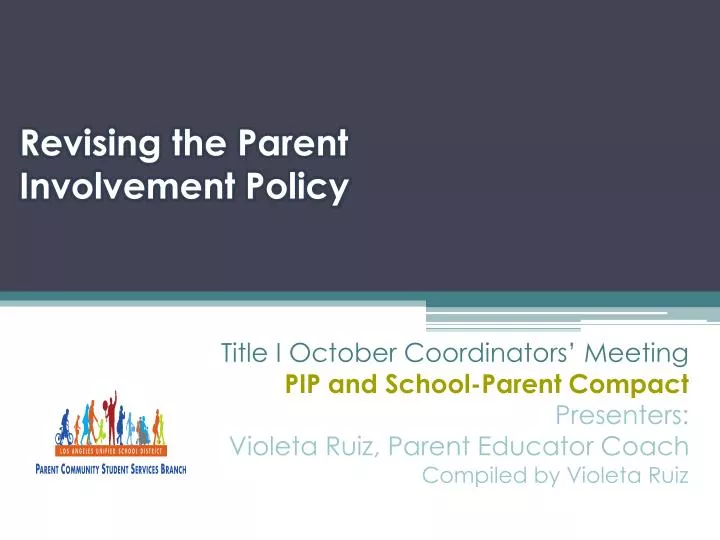 revising the parent involvement policy